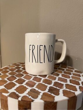 Rae Dunn Friend White Ceramic Mug